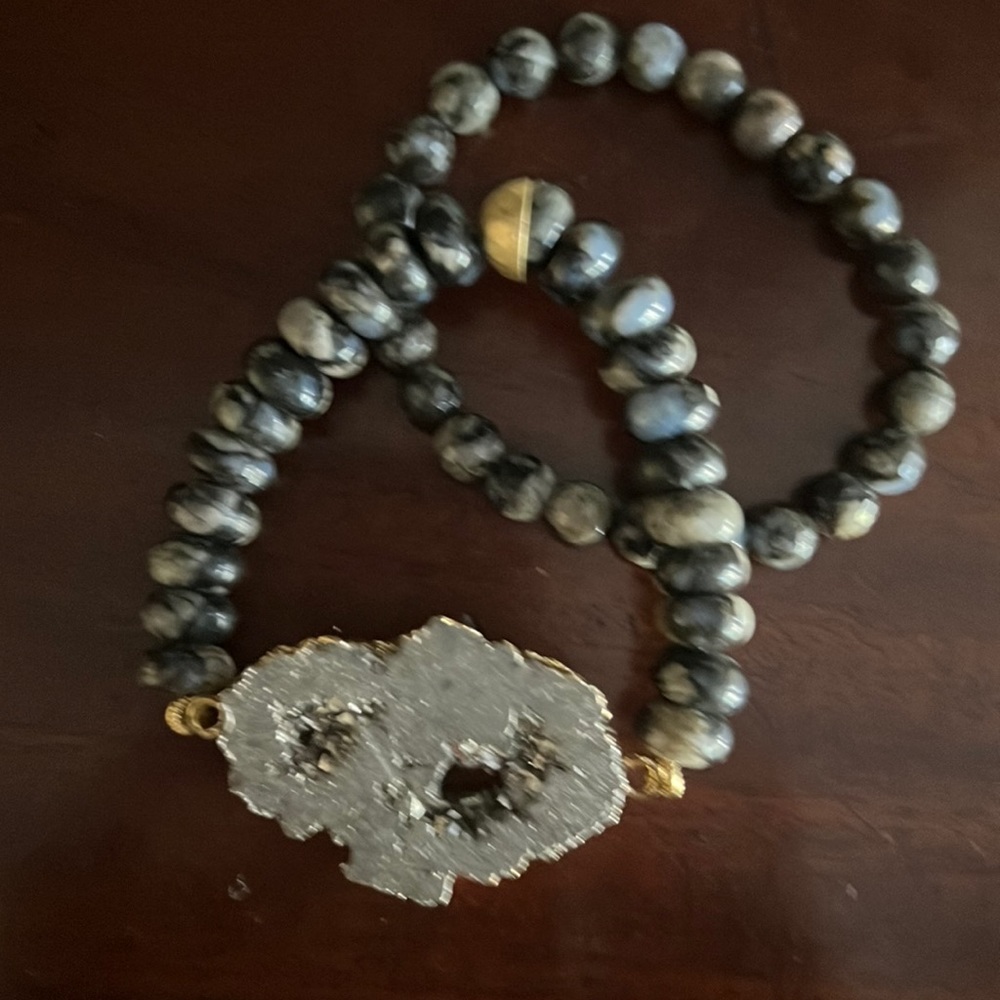 Black Bead Bracelet Set